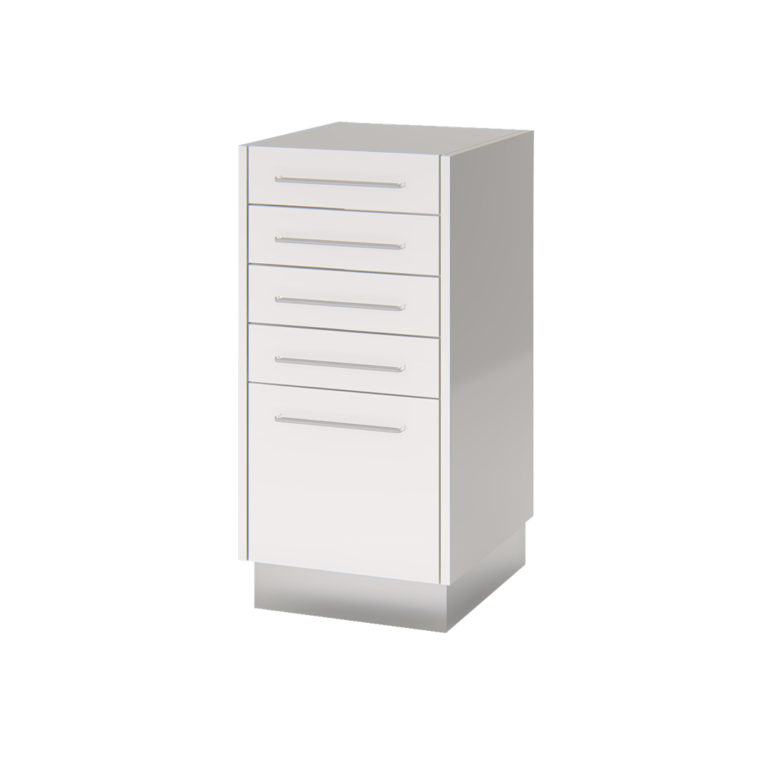 Cajonera bajomesada 5C Frente Lacado Cronos Color: Blanco - 43x50x87,5cm - FCCP43M
