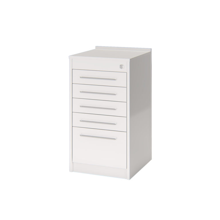 Cajonera Rodante 5C Lacada Cronos Color: Blanco - 43x48x78cm - FCCR43