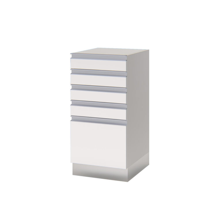 Cajonera Bajomesada 5 cajones perfil MC18 Aluminio Color: Blanco - 43x50x875cm - FLCP43