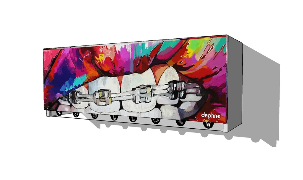 Outlet Alacena Daphne. Estructura: Gris Grafito, Frente: Vidrio Boca Brackets