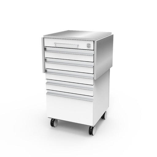 [FLRQ5CW] Rodante Quirurgico MOVE 5C Tirador MC18 Aluminio Color: Blanco