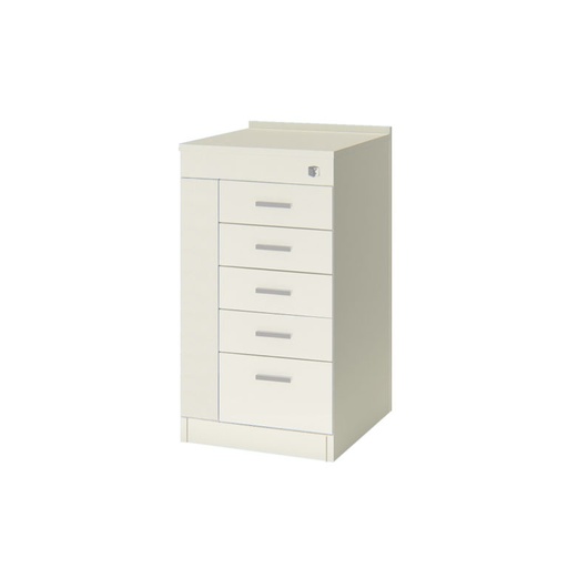 Cajonera Rodante 5C con puerta lateral Ecco Color: Blanco
