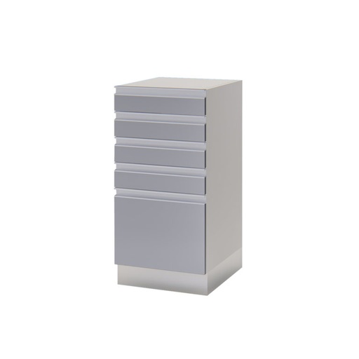 Cajonera Bajomesada 5 cajones perfil MC18 Aluminio Color: Gris Aluminio - 43x50x875cm