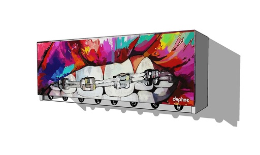 Outlet Alacena Daphne. Estructura: Gris Grafito, Frente: Vidrio Boca Brackets
