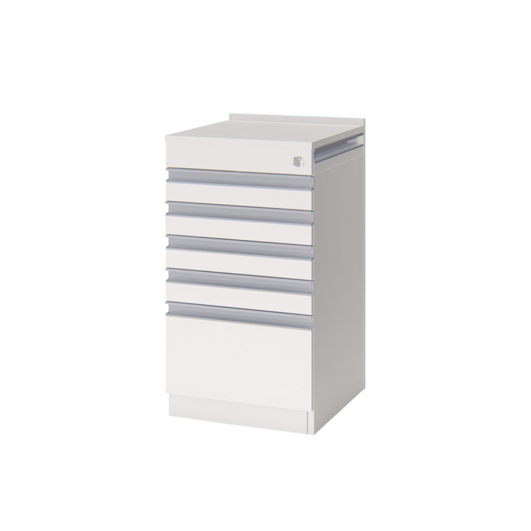 [FLCR43B] Cajonera Rodante 5 Cajones Con Bandeja lateral Aluminio