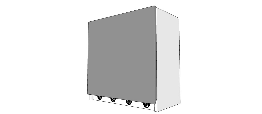 Outlet Alacena Imagine Laca Frente: Gris Aluminio Laca Estructura: Melamina Blanca